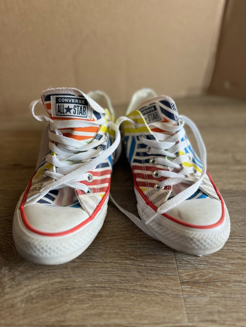 Converse M5 W7 Striped Multicolor Low Top Sneakers - White, Red, Blue, Yellow